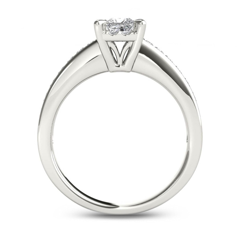 Main Image 3 of 1 CT. T.W. Princess-Cut Diamond Square Frame Engagement Ring in 14K White Gold