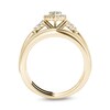 Thumbnail Image 2 of 3/8 CT. T.W. Diamond Cushion Frame Twist Bridal Set in 14K Gold