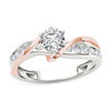 Thumbnail Image 0 of 3/4 CT. T.W. Diamond Crossover Engagement Ring in 14K Two-Tone Gold