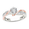 Thumbnail Image 1 of 3/4 CT. T.W. Diamond Crossover Engagement Ring in 14K Two-Tone Gold