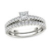 Thumbnail Image 0 of 1 CT. T.W. Princess-Cut Diamond Bridal Set in 14K White Gold