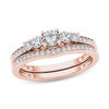 Thumbnail Image 0 of 1/2 CT. T.W. Diamond Five Stone Bridal Set in 14K Rose Gold