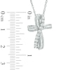 Thumbnail Image 2 of Baguette Lab-Created White Sapphire Infinity Cross Pendant in Sterling Silver