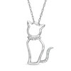 Thumbnail Image 1 of Diamond Accent Cat Pendant in Sterling Silver