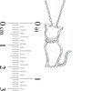 Thumbnail Image 1 of Diamond Accent Cat Pendant in Sterling Silver