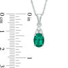 Thumbnail Image 3 of Oval Lab-Created Emerald and White Sapphire Tri-Sides Pendant and Ring Set in Sterling Silver - Size 7
