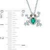 Thumbnail Image 1 of Oval Lab-Created Emerald, White Sapphire and Smoky Quartz Frog Pendant in Sterling Silver