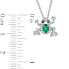 Thumbnail Image 2 of Oval Lab-Created Emerald, White Sapphire and Smoky Quartz Frog Pendant in Sterling Silver