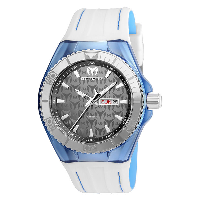 Main Image 1 of Men's TechnoMarine Monogram Cruise Silicone Strap Watch with Grey Dial (Model: TM-115065)