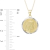 Thumbnail Image 2 of Diamond-Cut Jesus Silhouette Coin Pendant in 10K Two-Tone Gold