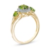 Thumbnail Image 1 of Chrome Diopside and 1/10 CT. T.W. Diamond Frame Three Stone Ring in 10K Gold