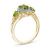 Thumbnail Image 2 of Chrome Diopside and 1/10 CT. T.W. Diamond Frame Three Stone Ring in 10K Gold