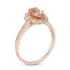 Thumbnail Image 2 of Oval Morganite and Diamond Accent Flower Ring in 10K Rose Gold
