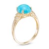 Thumbnail Image 2 of Oval Turquoise and Diamond Accent Double Collar Ring in 10K Gold