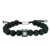 Thumbnail Image 1 of 10.0mm Onyx Bead and Diamond Accent Compass Star Bolo Bracelet in Sterling Silver - 10.5"