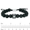 Thumbnail Image 2 of 10.0mm Onyx Bead and Diamond Accent Compass Star Bolo Bracelet in Sterling Silver - 10.5"