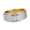 Thumbnail Image 0 of Men's 8.0mm Lord's Prayer Spinner Band in Stainless Steel and Yellow PVD