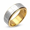 Thumbnail Image 1 of Men's 8.0mm Lord's Prayer Spinner Band in Stainless Steel and Yellow PVD