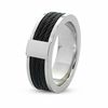 Thumbnail Image 2 of Men's 8.0mm Three Cable Band in Two-Tone Stainless Steel