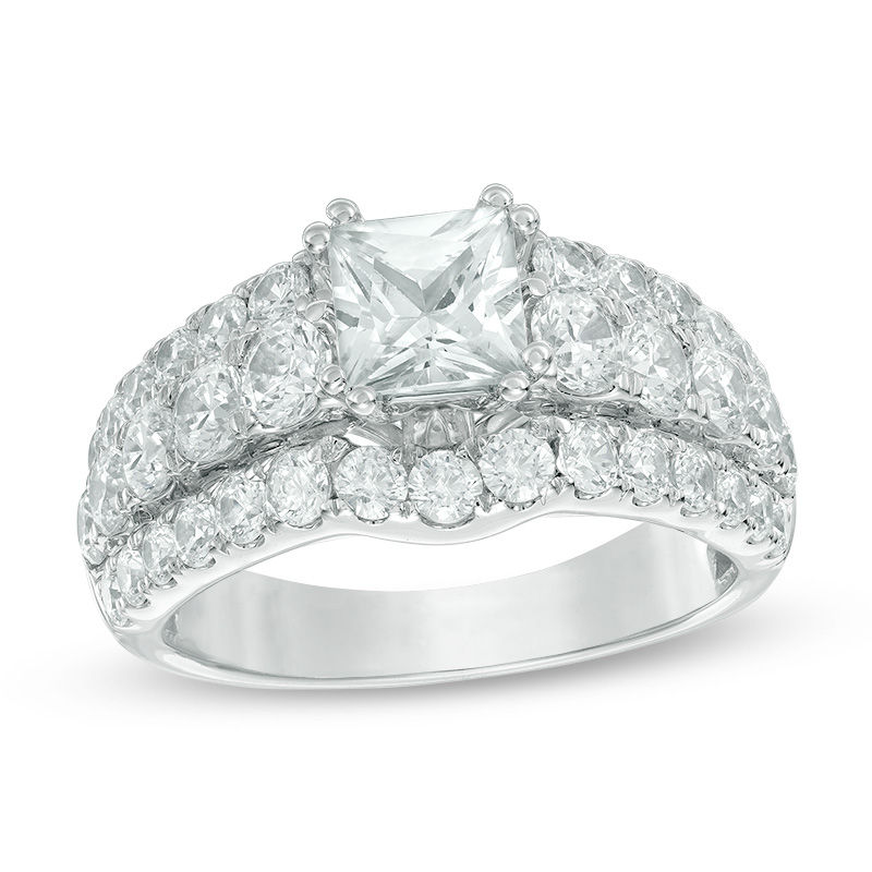 Main Image 1 of 3 CT. T.W. Princess-Cut Diamond Engagement Ring in 14K White Gold