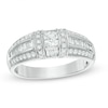 Thumbnail Image 1 of 3/4 CT. T.W. Princess-Cut Diamond Collared Engagement Band in 14K White Gold