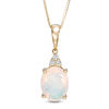 Thumbnail Image 0 of Oval Opal and Diamond Accent Pendant in 10K Gold