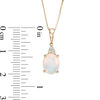 Thumbnail Image 1 of Oval Opal and Diamond Accent Pendant in 10K Gold