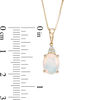 Thumbnail Image 2 of Oval Opal and Diamond Accent Pendant in 10K Gold