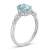 Thumbnail Image 2 of Oval Aquamarine and Diamond Accent Ring in 10K White Gold