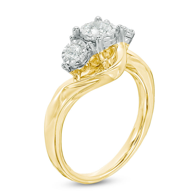 1/2 CT. T.W. Diamond Past Present Future® Engagement Ring in 10K Gold