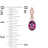 Thumbnail Image 2 of Oval Rhodolite Garnet and Diamond Accent Vintage-Style Drop Earrings in 10K Rose Gold