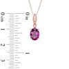 Thumbnail Image 2 of Oval Rhodolite Garnet and Diamond Accent Vintage-Style Pendant in 10K Rose Gold