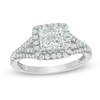 Thumbnail Image 1 of 1-1/4 CT. T.W. Princess-Cut Quad Diamond Frame Engagement Ring in 14K White Gold