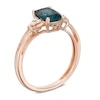 Thumbnail Image 2 of Cushion-Cut London Blue Topaz and Diamond Accent Tri-sides Ring in 10K Rose Gold