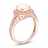 Thumbnail Image 2 of 7.0mm Cushion-Cut Opal and 1/6 CT. T.W. Diamond Frame Vintage-Style Ring in 10K Rose Gold