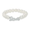 Thumbnail Image 1 of 8.0-9.0mm Freshwater Cultured Pearl and Crystal "Love" Stretch Bracelet in Sterling Silver-7.5"