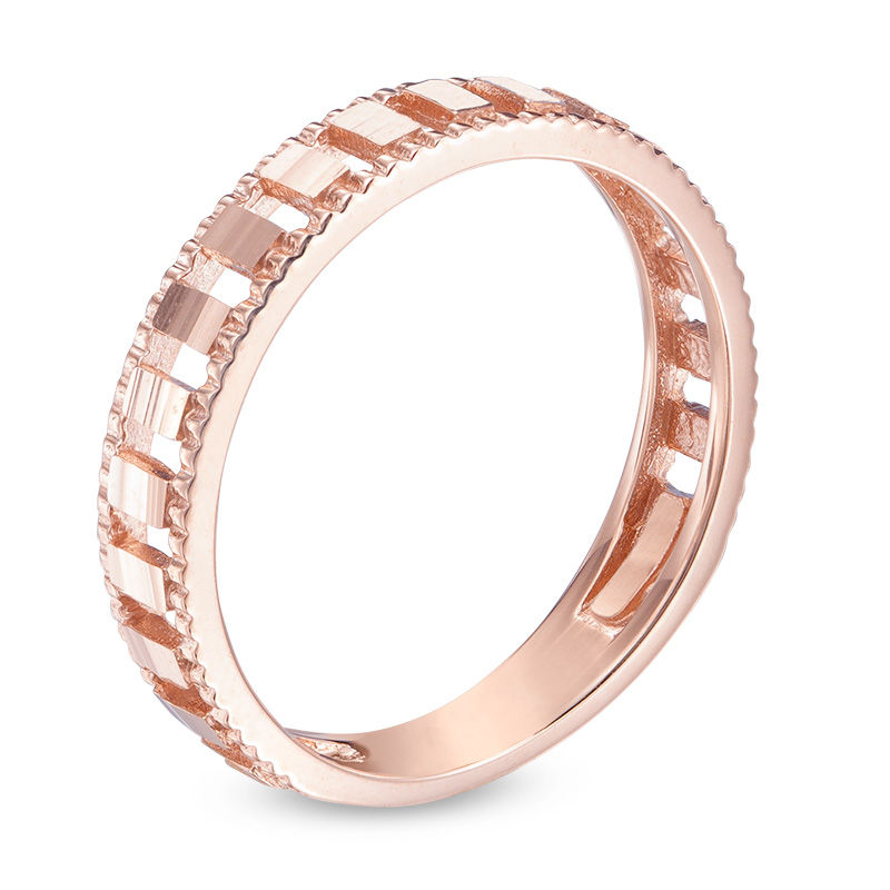 Main Image 2 of Diamond-Cut Bridge Stackable Band in 10K Rose Gold
