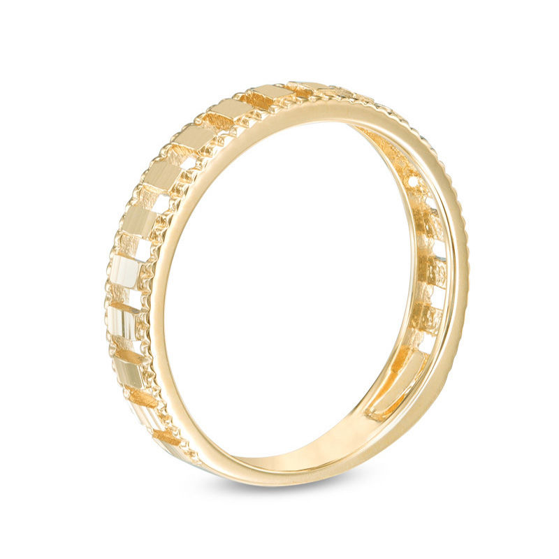 Main Image 2 of Diamond-Cut Bridge Stackable Band in 10K Gold