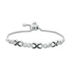 Thumbnail Image 0 of Black Diamond Accent Infinity Bolo Bracelet in Sterling Silver - 9.5"