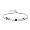 Thumbnail Image 1 of Black Diamond Accent Infinity Bolo Bracelet in Sterling Silver - 9.5"