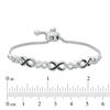 Thumbnail Image 1 of Black Diamond Accent Infinity Bolo Bracelet in Sterling Silver - 9.5"