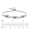 Thumbnail Image 2 of Black Diamond Accent Infinity Bolo Bracelet in Sterling Silver - 9.5"