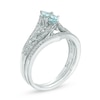 Thumbnail Image 2 of Marquise Aquamarine and 1/5 CT. T.W. Diamond Vintage-Style Bridal Set in 10K White Gold