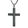 Thumbnail Image 1 of Men's Cross Pendant in Stainless Steel with Black IP - 24"