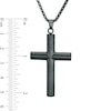Thumbnail Image 2 of Men's Cross Pendant in Stainless Steel with Black IP - 24"