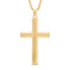 Thumbnail Image 0 of Men's Cross Pendant in Stainless Steel and Yellow IP - 24"