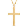 Thumbnail Image 1 of Men's Cross Pendant in Stainless Steel and Yellow IP - 24"
