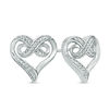 Diamond Accent Infinity Heart Stud Earrings in Sterling Silver