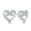 Thumbnail Image 1 of Diamond Accent Infinity Heart Stud Earrings in Sterling Silver