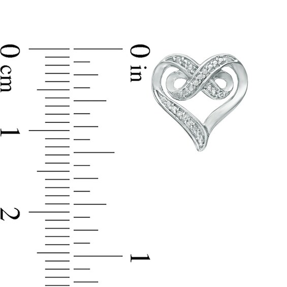 Diamond Accent Infinity Heart Stud Earrings in Sterling Silver Diamond Accent Infinity Heart Stud Earrings in Sterling Silver